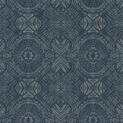 3118-12661 Java Navy Medallion Wallpaper