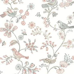 3122-10805 Jinjur Blush Bird Trail Wallpaper
