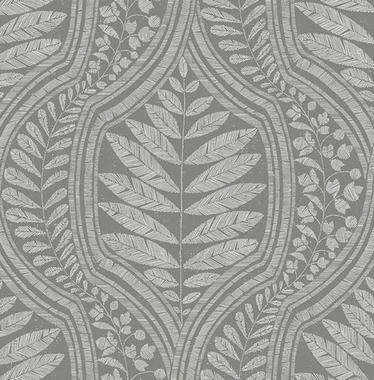 2964-25951 Juno Dark Grey Ogee Wallpaper