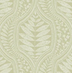 2964-25952 Juno Green Ogee Wallpaper