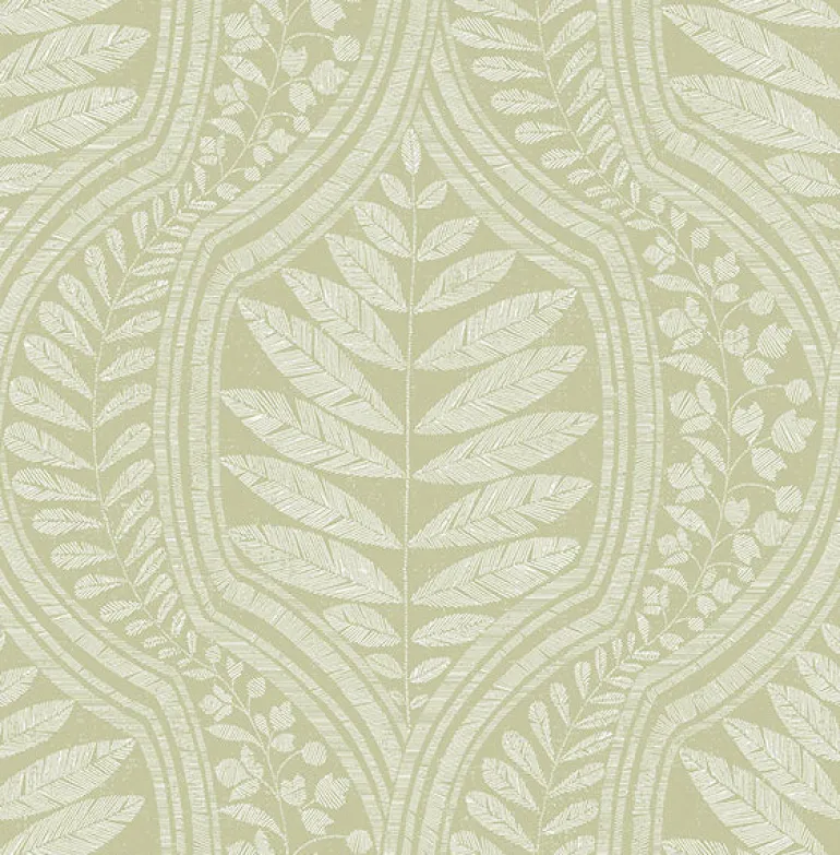 2964-25952 Juno Green Ogee Wallpaper