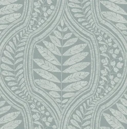 2964-25950 Juno Teal Ogee Wallpaper