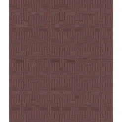 376061 Kairo Maroon Geometric Wallpaper