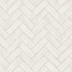 3122-10100 Kaliko White Wood Herringbone Wallpaper