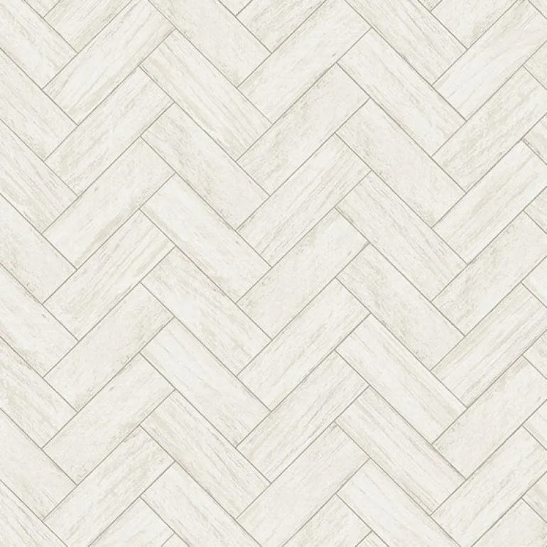 3122-10100 Kaliko White Wood Herringbone Wallpaper