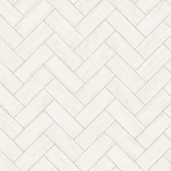 3123-10100 Kaliko White Wood Herringbone Wallpaper