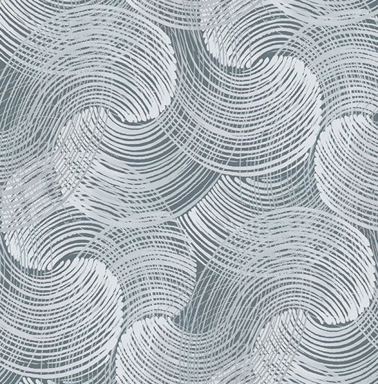 2964-25905 Karson Blue Swirling Geometric Wallpaper