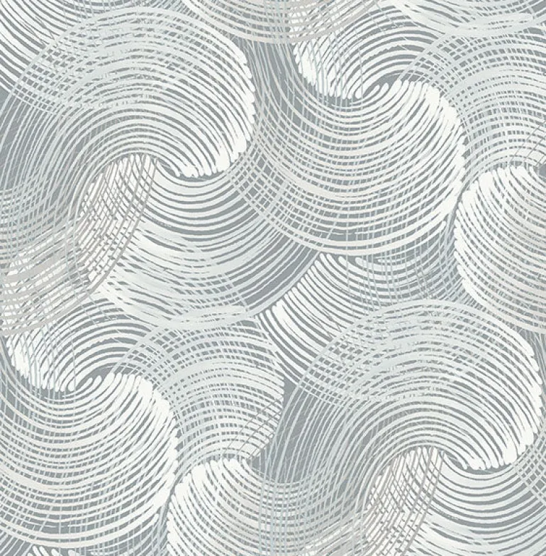 2964-25908 Karson Slate Swirling Geometric Wallpaper
