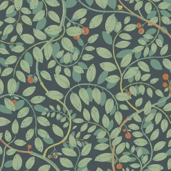 2932-65105 Kirke Turquoise Leafy Vines Wallpaper