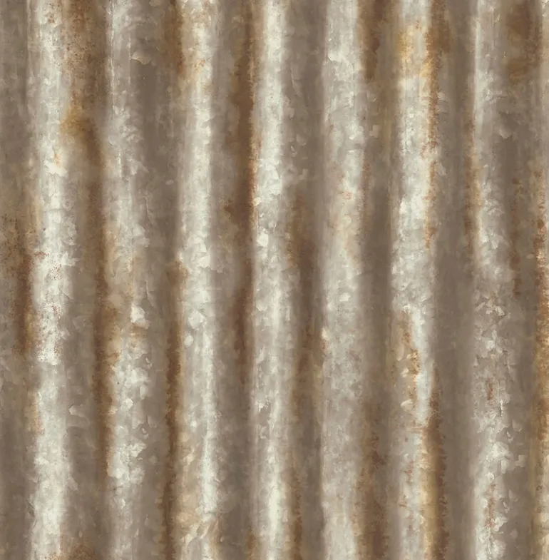 2922-22334 Kirkland Rust Corrugated Metal Wallpaper