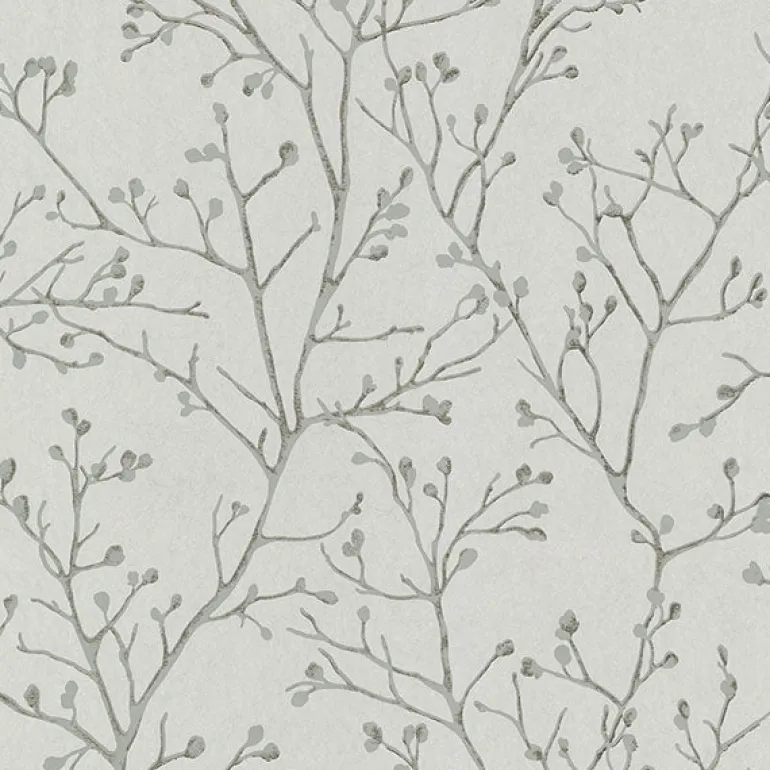 4019-86456 Koura Platinum Budding Branches Wallpaper