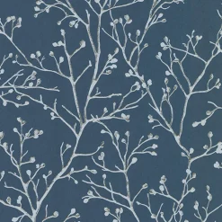 4019-86455 Koura Sapphire Budding Branches Wallpaper