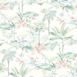 3120-12075 Lagoon Teal Scenic Island Wallpaper