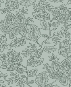 2861-25737 Larkin Green Floral Wallpaper
