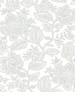 2861-25733 Larkin Grey Floral Wallpaper