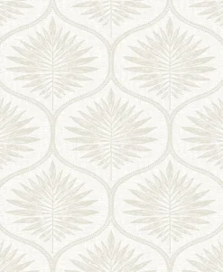 2861-25722 Laurel Bone Ogee Wallpaper