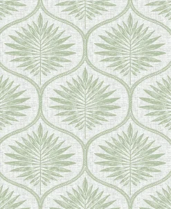 2861-25719 Laurel Light Green Ogee Wallpaper