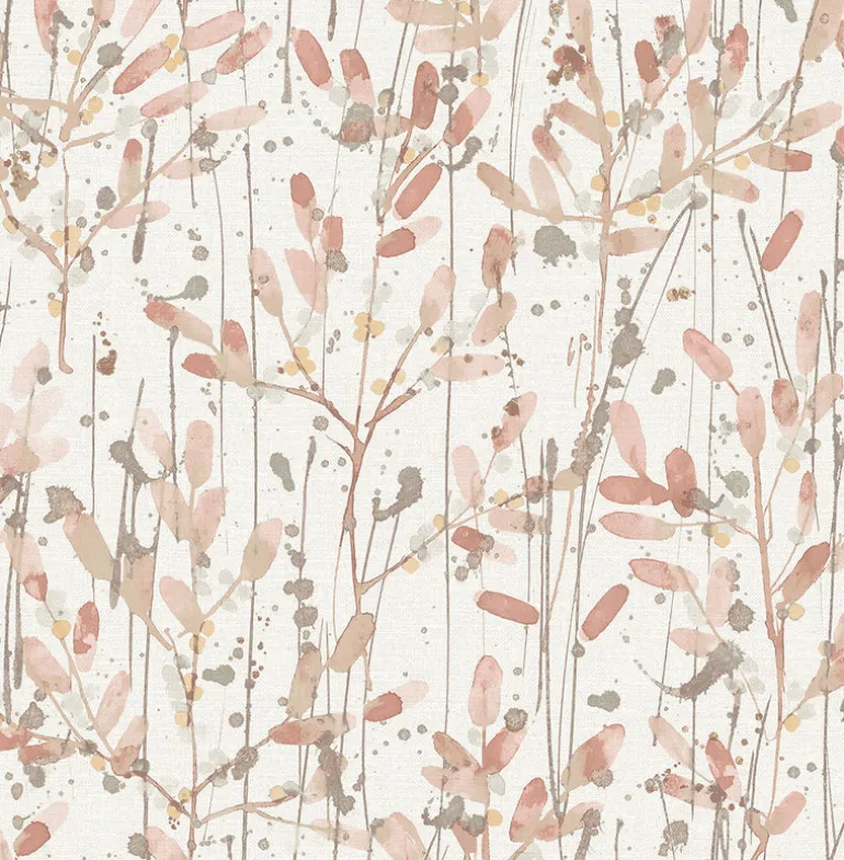 2975-26239 Leandra Coral Floral Trail Wallpaper