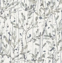 2975-26238 Leandra Grey Floral Trail Wallpaper
