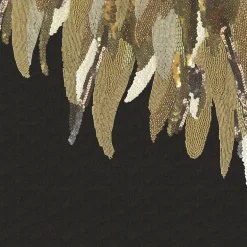 307408 Left Fancy Feather Black Wall Mural