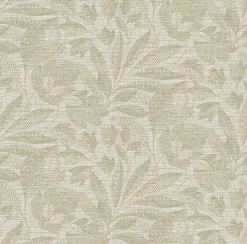 2971-86150 Lei Neutral Etched Leaves Wallpaper