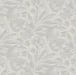 2971-86152 Lei Silver Etched Leaves Wallpaper
