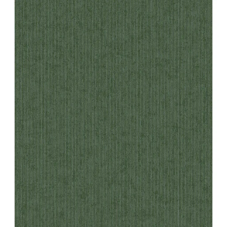 307322 Leonardo Dark Green Flock Stripe Wallpaper