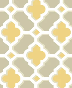 2744-24124 Lido Mustard Quatrefoil Wallpaper