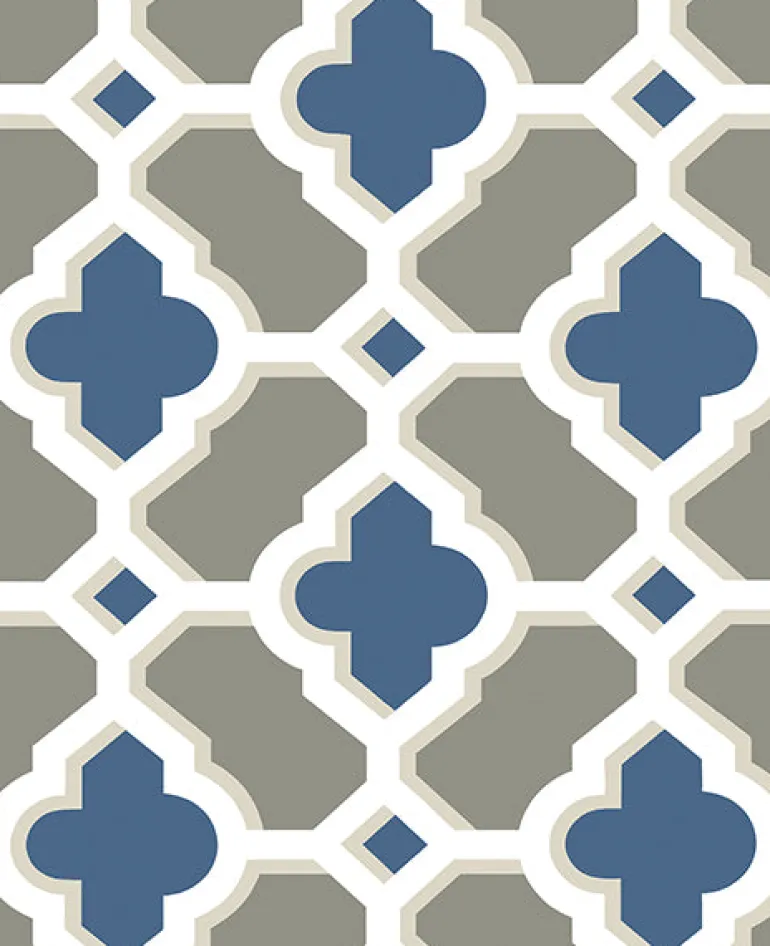 2744-24125 Lido Navy Quatrefoil Wallpaper