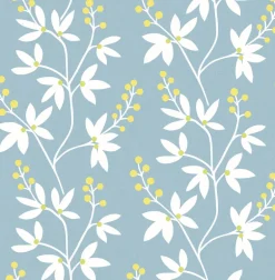 2901-25442 Linnea Elsa Light Blue Botanical Trail Wallpaper