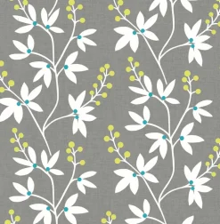2901-25441 Linnea Elsa Taupe Botanical Trail Wallpaper