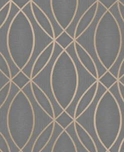 2834-42349 Lisandro Taupe Geometric Lattice Wallpaper
