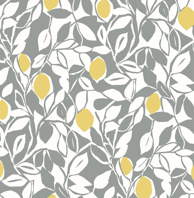 2969-26025 Loretto Grey Citrus Wallpaper