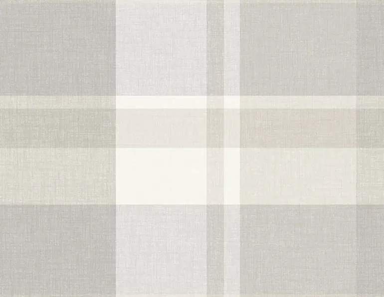 2927-81118 Madaket Light Grey Plaid Wallpaper