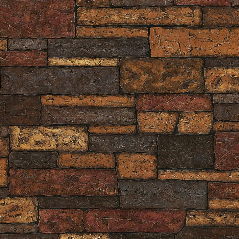 2767-41394 Madeline Brown Stone Texture Wallpaper