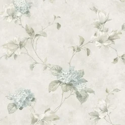 3123-76306 Magnolia Light Blue Hydrangea Trail Wallpaper