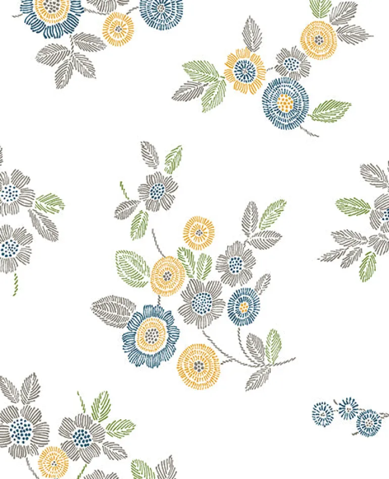 2744-24126 Malaga Grey Floral Wallpaper