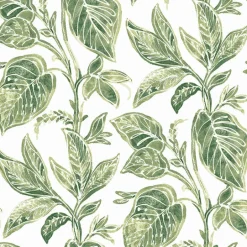 3120-13621 Mangrove Green Botanical Wallpaper