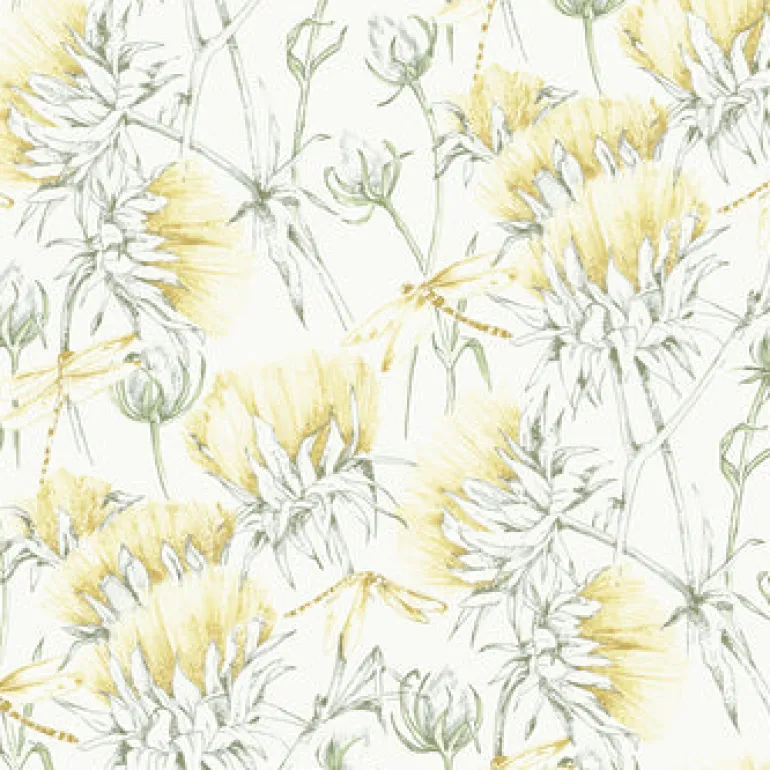 2973-90404 Mariell Gold Dragonfly Wallpaper
