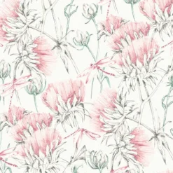 2973-90405 Mariell Pink Dragonfly Wallpaper