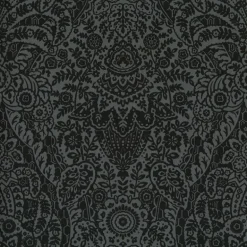 2973-87365 Maris Charcoal Flock Damask Wallpaper