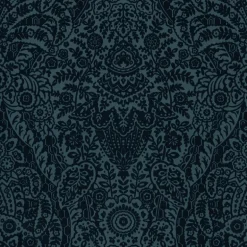 2973-87367 Maris Indigo Flock Damask Wallpaper