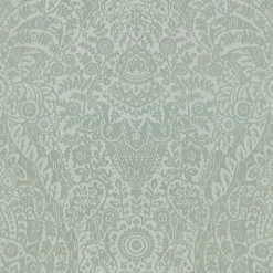 2973-87366 Maris Silver Flock Damask Wallpaper