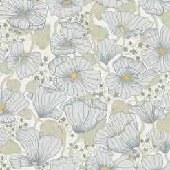 2932-65110 Matilda Blue Poppy Fields Wallpaper