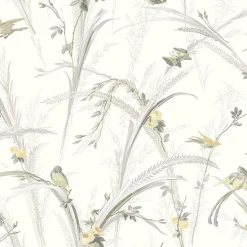 3123-193210 Meadowlark Yellow Botanical Wallpaper