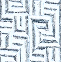 2964-25955 Merritt Indigo Geometric Wallpaper