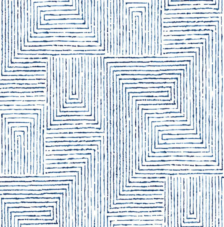 2964-25955 Merritt Indigo Geometric Wallpaper