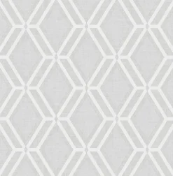 4025-82545 Mersenne Grey Geometric Wallpaper