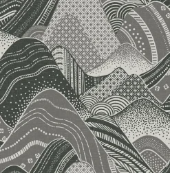 2764-24331 Meru Dark Grey Mountain Wallpaper