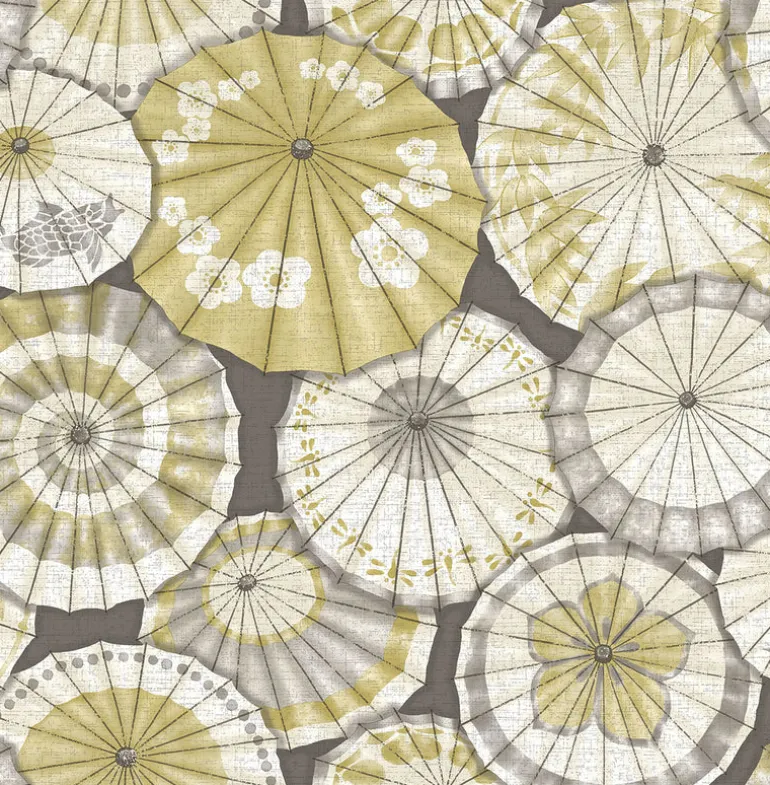 2764-24358 Mikado Ochre Parasol Wallpaper